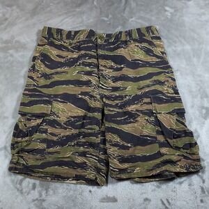 Vintage Propper Cargo Shorts Mens Medium Tiger Stripe Camo Military Utility Y2K